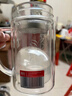 富光双层玻璃杯商务泡茶杯子大容量耐热办公水杯过滤带把银色320ml 实拍图
