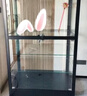 三箭展示柜乐高玩具模型手办玻璃红酒展柜荣誉透明防尘可定制可装灯带 【四层】长40宽40高160cm(单门) 【黑色】不含灯带 实拍图