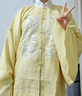 重回汉唐溶溶月竖领对襟袄马面裙套装原创明制汉服女款秋冬款 浅黄色竖领对襟袄/预售 付款45天 XL 实拍图