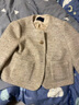 三彩【绵羊毛】2025冬季新款香风毛呢外套圈圈呢圆领短款大衣M 杏色 L 165/88A 实拍图