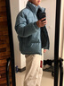 京东京造羽绒服男女情侣款鸭绒冬季保暖外套面包服加厚短款灰蓝色 L 实拍图