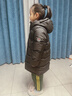 保姆鹅  【风墙】儿童羽绒服宝宝中长款护脸加厚外套保暖童装[NG2664] 炭黑 120 实拍图