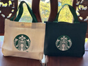 网红帆布包手提包便当包上班族饭盒包ins手提袋时尚女包妈咪包 星巴克米白 实拍图