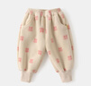 嘟嘟家宝宝裤子加绒冬季男童冬装保暖女童长裤潮儿童休闲裤 米色粉兔100 实拍图