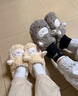 名创优品（MINISO）羊咩咩棉拖鞋女秋冬家居室内厚底月子毛毛拖鞋粉色包跟款 36-37 实拍图