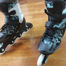 美洲狮（COUGAR ）成人可调码数轮滑鞋直排轮溜冰鞋 黑蓝M码 实拍图