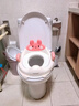 世纪宝贝（babyhood）儿童马桶圈男女宝宝坐便器马桶辅助便圈PVC软坐垫 小兔子 甜橙粉 实拍图