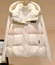 鸭鸭（YAYA）羽绒马甲女外穿秋冬新款情侣男女同款连帽马夹背心羽绒服外套 米白色 L /170(建议115-130斤) 实拍图