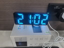 BBA闹钟智能学生镜面led电子时钟桌面床头摆件数字闹铃 黑面蓝字0712 实拍图