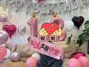 多美忆生日场景布置派对装饰气球成人儿童女孩生日快乐背景墙布置银白粉 实拍图