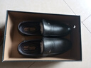 蜻蜓牌【100%全牛皮】男士皮鞋商务休闲真皮防滑软底软面中老年爸爸鞋真皮透气套脚舒适耐磨真皮百搭鞋子 黑色 40 实拍图