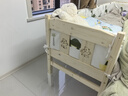 金客官可升降拼接床实木婴儿床加宽拼接大床小孩床边床拼接床 加厚 三面护栏+床垫+床围 长200宽60高40cm（高度可调节） 实拍图