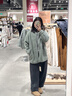 MUJI女式 长毛抓绒 大衣 长袖冬季款 羊羔绒外套外衣 女装 BB2QPA4A 浅绿色 XL (165/92A) 实拍图