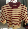 嘟嘟家宝宝条纹毛衣冬装儿童保暖上衣婴儿衣服女童冬季衣服 米杏黄条纹 实拍图