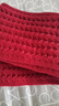 百搭韩版针织毛线红色围巾女2024圣诞冬季高级感新年礼物情侣围脖 针织围巾-酒红色-1个装-保暖 1 实拍图
