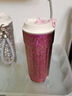 丽贝德纯钛保温杯水杯男女生高颜值便携吸管咖啡杯礼盒装 蜜桃粉500ML 实拍图