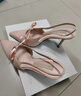 CHARLES&KEITH缎面蝴蝶结尖头高跟凉鞋女生日礼物新年礼物送女友CK1-60361556 Light Pink浅粉色 38 实拍图