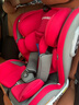 Heekin德国 儿童安全座椅汽车用0-4-12岁婴儿宝宝360度旋转ISOFIX硬接口 尊享红(遮阳棚+上拉带+侧保护) 实拍图