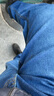 真维斯（Jeanswest）王一博代言牛仔裤男秋冬新款天丝舒适修身直筒高端潮牌休闲裤子男 蓝色【加绒保暖】 30 码(2尺3) 【建议110-120斤】 实拍图