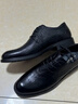 红蜻蜓真皮秋冬男士高级感正装皮鞋德比鞋婚鞋内增高鞋 WTA7376 黑色39 实拍图