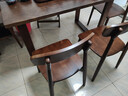 远舰全实木椅子餐椅家用靠背椅中古风原木风奶油风书桌椅简约餐桌椅子 胡桃木色+纯实木凹印座板 全实木 1把（整装发货免安装 两把起发） 实拍图