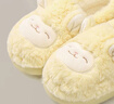 名创优品（MINISO）羊咩咩棉拖鞋女冬季包跟家居室内厚底月子毛毛拖黄色38-39 实拍图