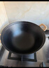 夏老大双耳铸铁炒锅生铁锅传统古法炖锅无涂层不易粘锅圆底炒菜锅38cm 实拍图
