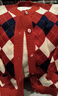 拉夏贝尔女童秋冬开衫毛衣2025新款儿童格纹加绒针织衫上衣男宝宝洋气外套 三色菱 105 建议身高91-105cm 实拍图