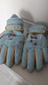 火炬人儿童手套防寒4到7岁手套卡通保暖长绒滑雪手套玩雪手套3317蓝 实拍图