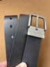 BOSSSUNWEN博斯绅威头层牛皮男士皮带真皮针扣腰带轻奢侈品牌西装牛仔裤带 黑色-【专柜同款】 110cm 实拍图