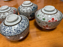 和风四季浅田釉下彩陶瓷碗日式餐具家用盖碗汤碗蒸碗泡饭碗餐厅摆台餐具 4.5英寸小号红花盖碗(单个) 实拍图