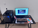 甄严选电脑桌台式电竞桌椅套装组合桌子办公家用桌学习桌书房书桌写字桌 【黑架+黑碳纤纹面】单桌140*60 实拍图