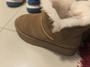百丽慵懒百搭厚底雪地靴女靴子25冬新增高加绒短靴JD016DD5 可可栗 36 实拍图