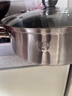 304不锈钢火锅锅家用涮火锅盆锅具大容量燃气电磁炉专用汤锅 【加厚材质】304鸳鸯锅 32cm 实拍图