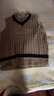 马登工装 复古lvy针织V领毛衣背心男春季学院风撞色立体绞花无袖马甲 卡其 XL 实拍图