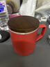 叁旬（sanxun） 知行陶瓷泡茶马克杯带盖过滤水杯女男办公室茶水分离杯子定制 知行马克杯【宫廷红】 实拍图