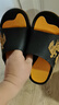 回力运动拖鞋男浴室内户外不易滑厚底凉拖鞋HL39391黑黄色39-40码 实拍图