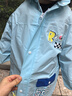 牧萌儿童雨衣带书包位男童女童加长全身学生雨披 蓝色赛车 拉链款 XL 实拍图