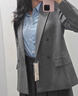 优衣库女装双排扣茄克/外套通勤商务夹克481603 484252 481603/05天灰色 M 实拍图