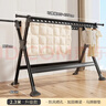 京佳宜晾衣架落地伸缩晾衣杆免安装折叠衣帽架晒被架1.35-2.3m带晾晒网 实拍图