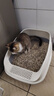美卡升级款半封闭猫砂盆 大号踏板敞开式防外溅防臭猫厕所便盆银灰色 实拍图