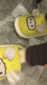 猪爸爸儿童棉麻拖鞋男童秋冬家居室内防滑女童中童卡通不闷脚棉拖鞋黄21 实拍图