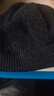 CACUSS纯羊毛毛线帽子男士秋冬加厚保暖护耳帽大头围套头针织帽黑深灰 实拍图