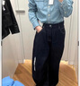 优衣库女装男装宽松廓形牛仔裤/弯刀镰刀裤子479000 482280 479000/69藏青色 27 /160/68A 实拍图