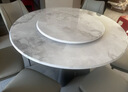 顾家家居意式轻奢大理石餐桌椅组合别墅饭桌别墅高档大圆桌PT7119 北冰洋原画-1.35M圆桌+可颂灰椅6 实拍图