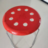 莱美汇加厚塑料钢筋凳子时尚成人凳铁凳地毯凳皮凳子铁圆凳子收纳凳圆凳 45厘米八孔红【非主图下单需咨询】 实拍图
