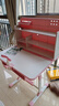 忆瞳儿童学习书桌椅套装 可升降带阅读书架多功能课桌椅家用写字桌 珍藏粉-环保抗醛【三层大书架】 实拍图