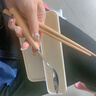 意牌创意木柄勺叉筷子小麦盒套装成人学生不锈钢旅行便携式餐具三件套 尖口勺+筷子+布袋 实拍图