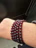卡薇亚天然石榴石手链女士多圈酒红色水晶手串送老婆女友生日情人节礼物 7A绕手四圈手链附证书 珠径6mm左右 实拍图