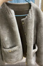 三彩2025冬季新款绵羊毛复合皮草外套香风圆领长袖宽松仿皮草M 大象灰 S 155/80A 实拍图